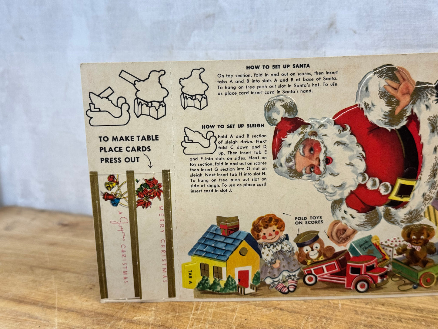 NOS Paper Christmas Cut-Outs Post Cereal Vtg #1629