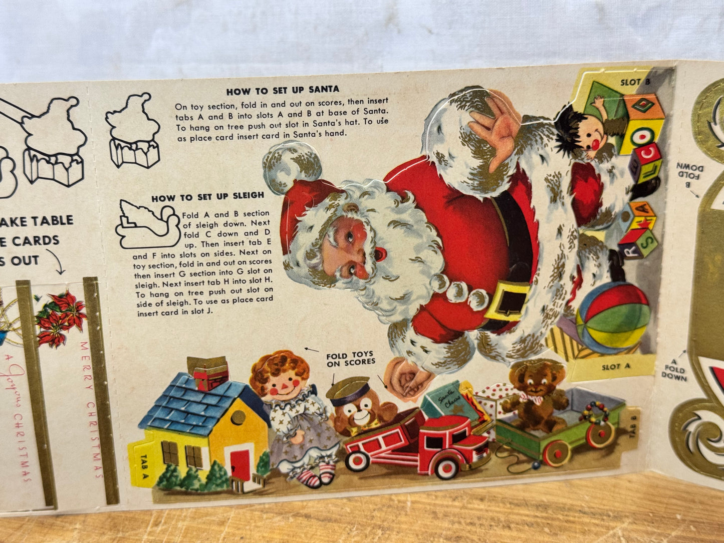 NOS Paper Christmas Cut-Outs Post Cereal Vtg #1629