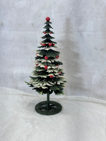 Plastic Snow Berry Pine Tree Vintage #1982