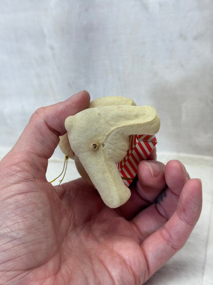 Teddy Bear Present Felted Christmas Ornament Vintage #2005