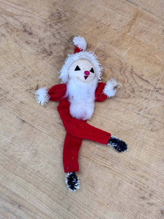 Vintage Japan Pencil Santa Ornament #1634