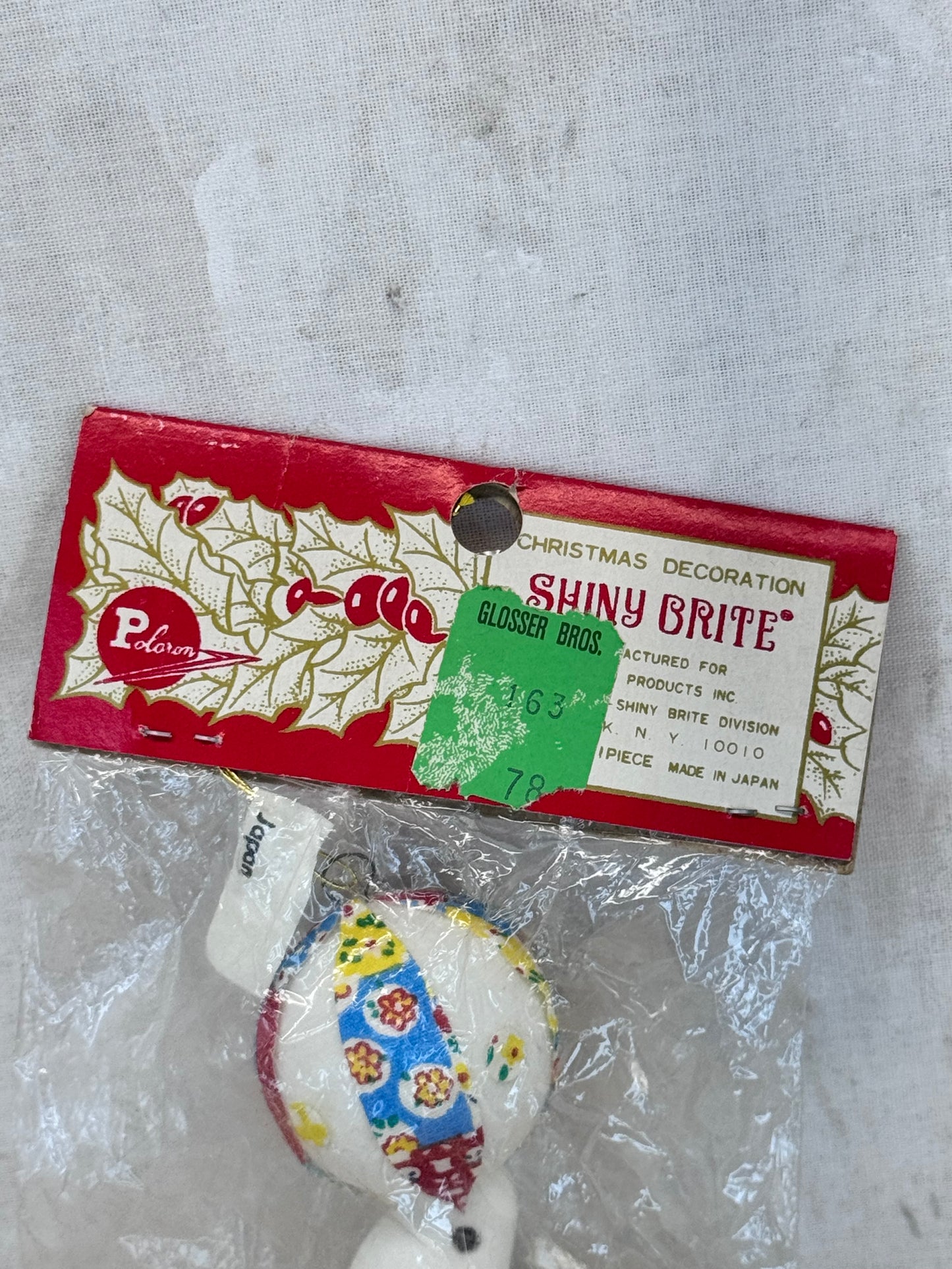 NOS Vintage Shiny Brite Japan Seal Ornament #1677