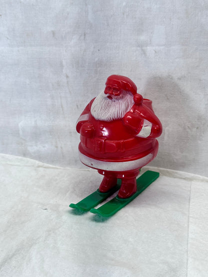 Vintage Rosbro Santa Skiing Candy Container #1977