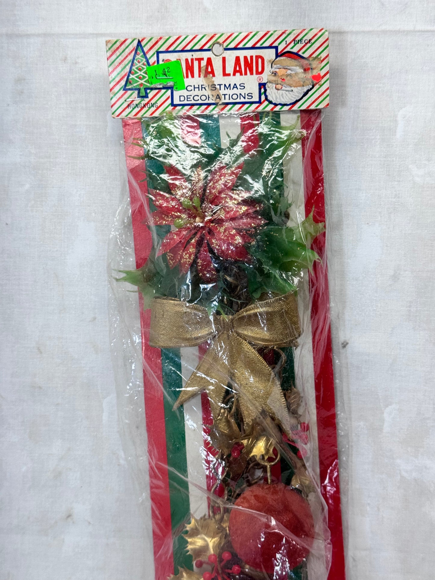 Santa Land Christmas Door HangerNOS Vtg #1737