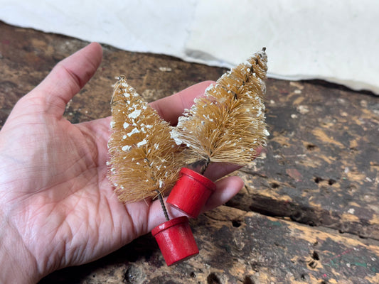 Three Bottle Brush Christmas Trees Vintage #1934