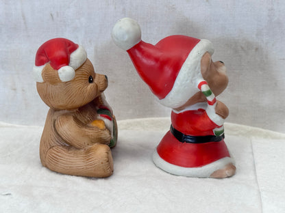 HOMCO Christmas Teddy Bear Figurines Vintage #1988