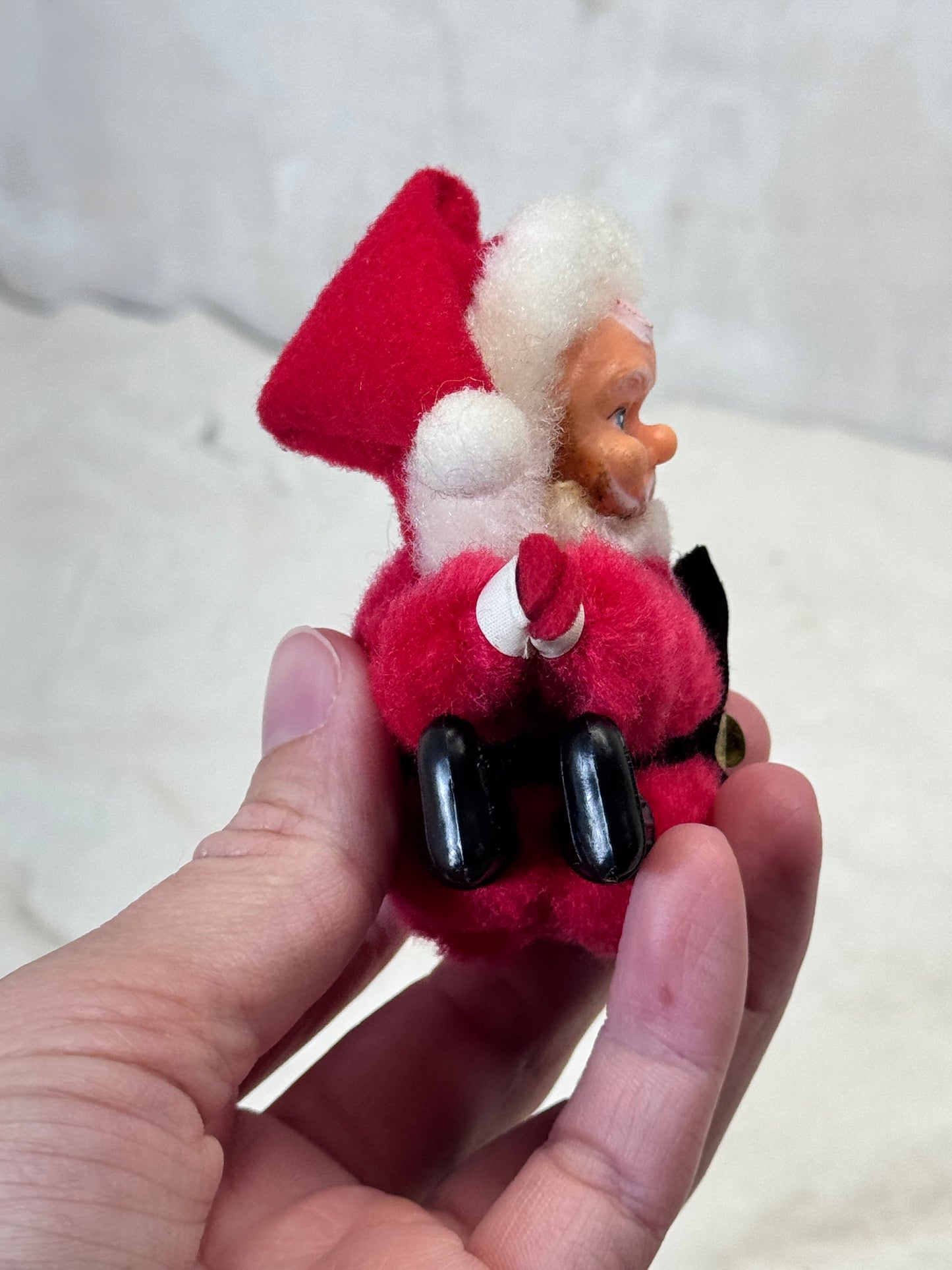 Felt Santa Claus Hugger Clip On Christmas Vintage #1874
