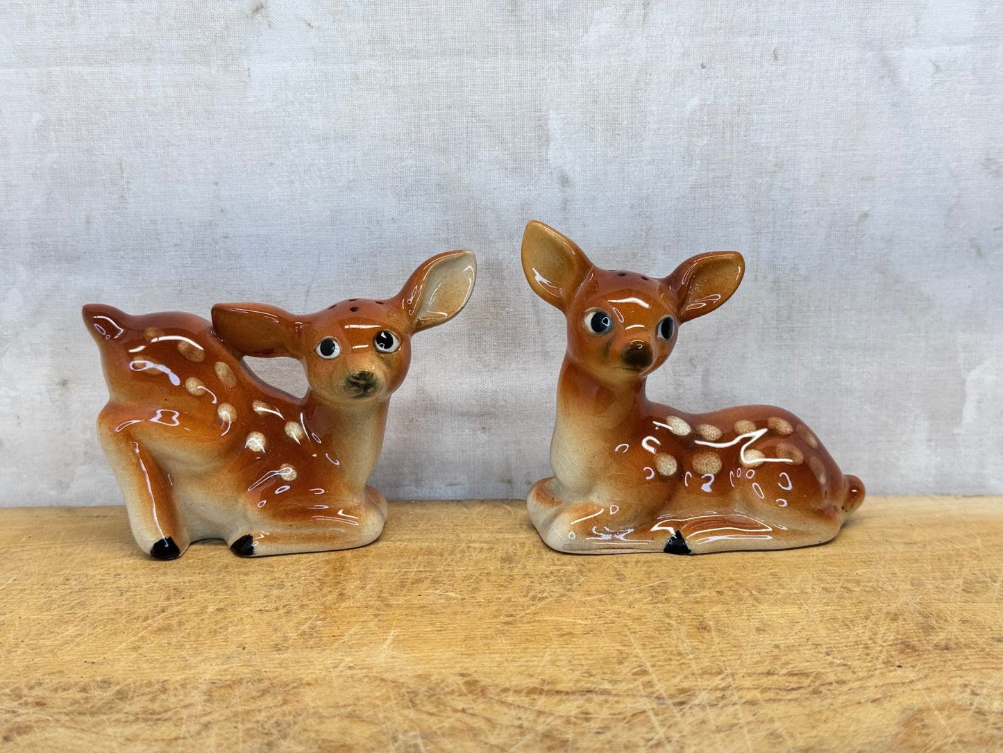 Japan Fawn Deer Salt & Pepper Shakers Vintage #1680