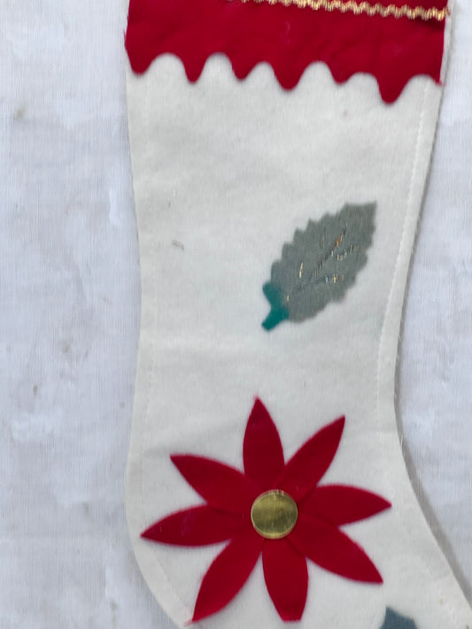 Japan White Christmas Stocking Vintage #1746