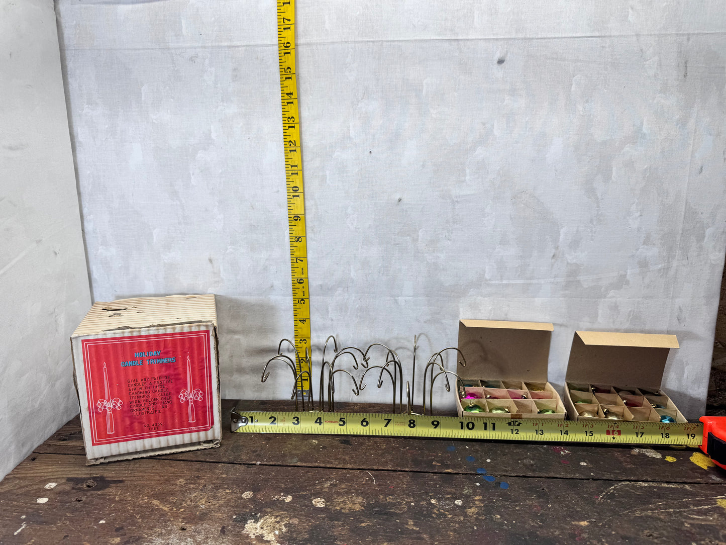 Holiday Christmas Candle Trimmers W Ornaments NOS#2142