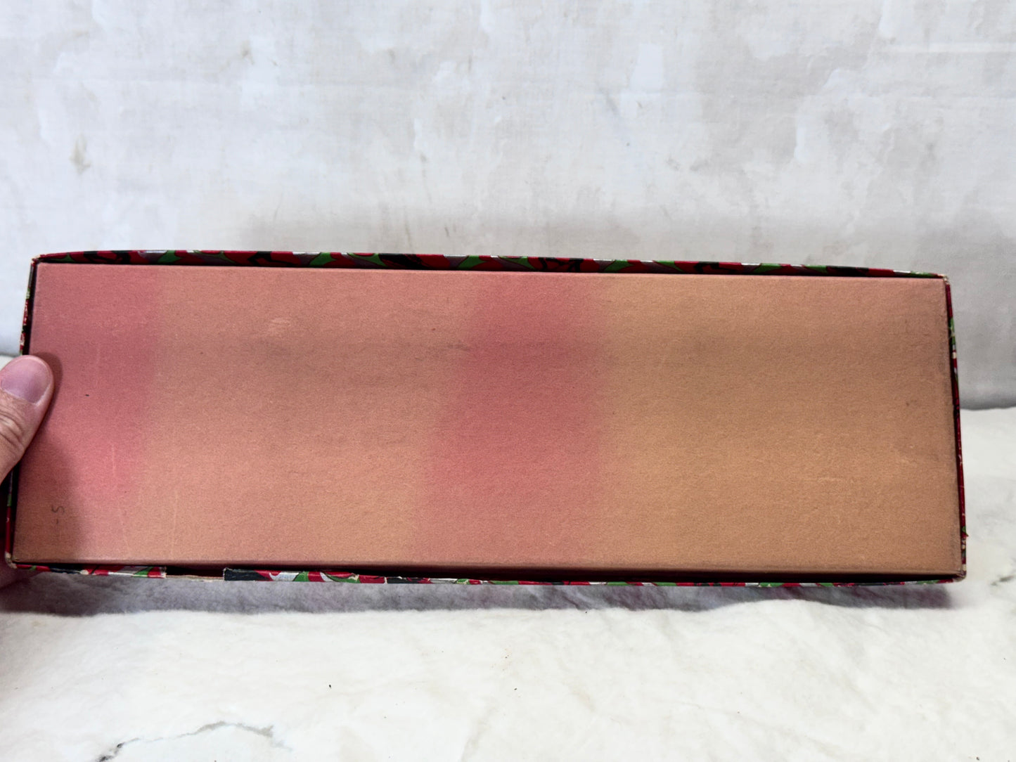 Skiing Sledding Christmas Box Empty Vintage #1939