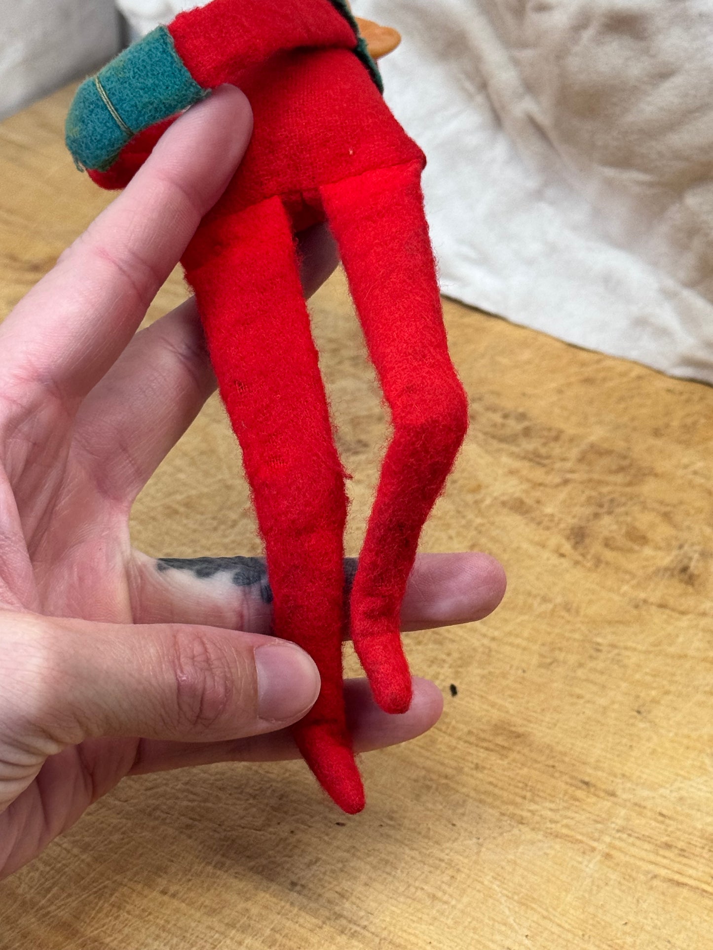 Japan Red Knee Hugger Elf Vintage #1708