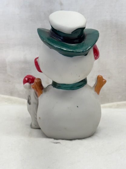 Enesco Christmas Snowman Figurine Vintage #2002