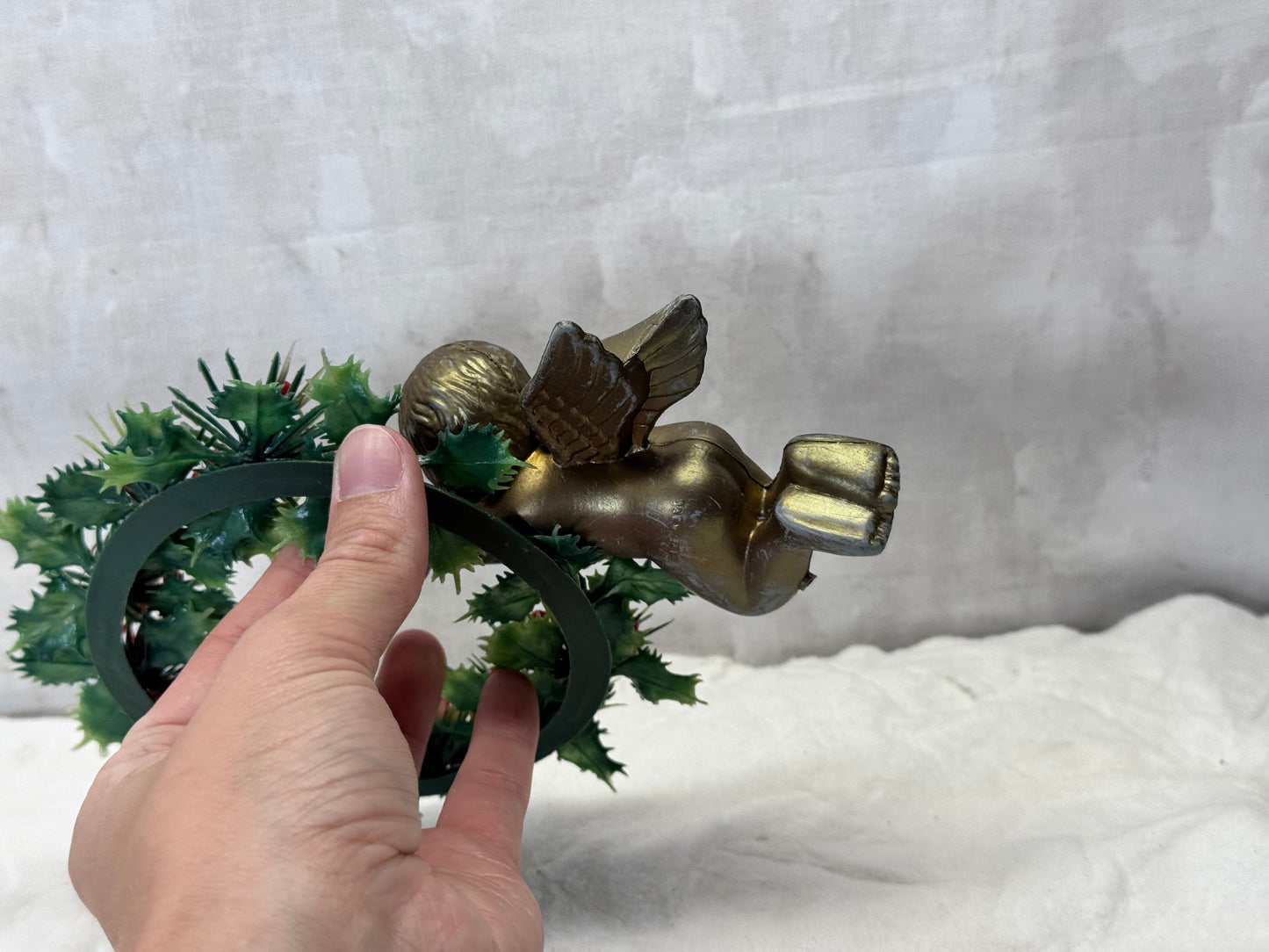 Plastic Wreath Christmas Angel Vintage#2083
