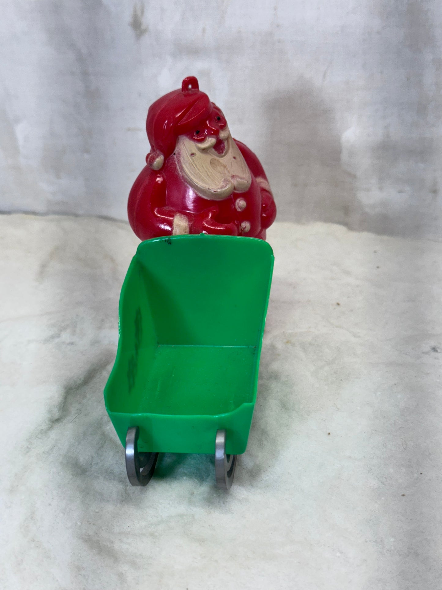 Santa Sleigh Hard Plastic Candy Holder Ornament #1749