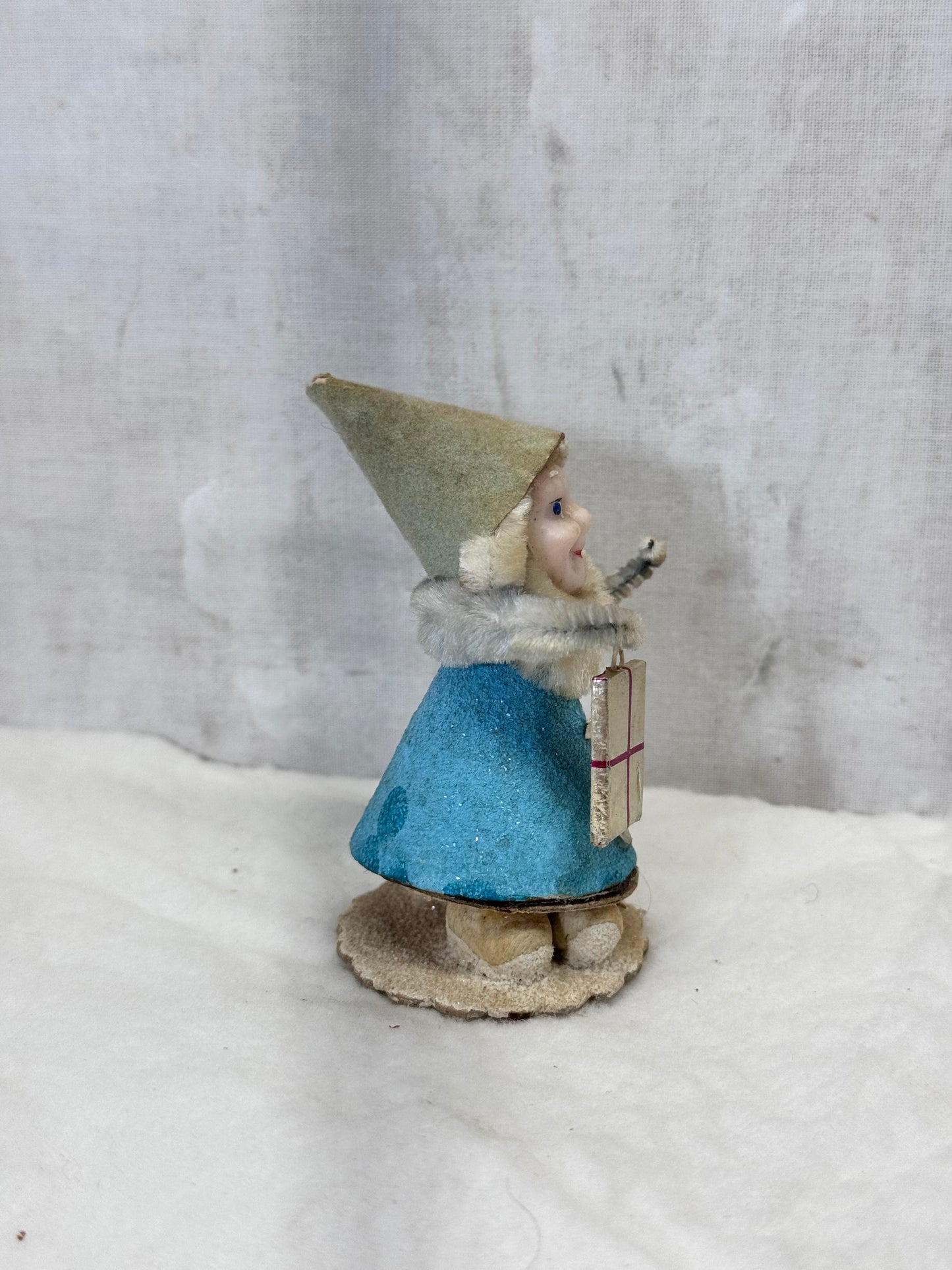Blue Felt Christmas Elf Japan Vtg #1882