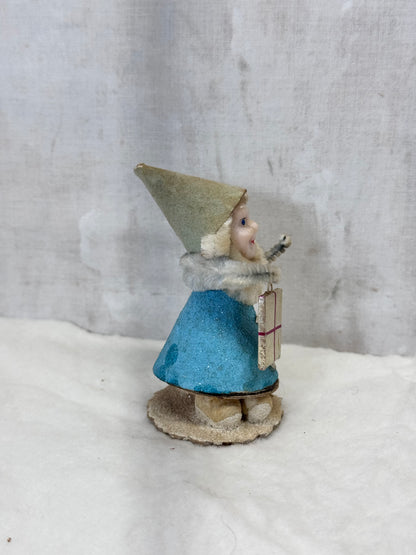 Blue Felt Christmas Elf Japan Vtg #1882