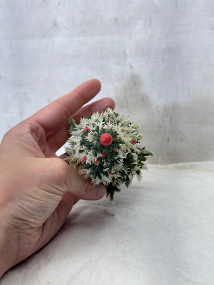 Plastic Snow Berry Pine Tree Vintage #1982