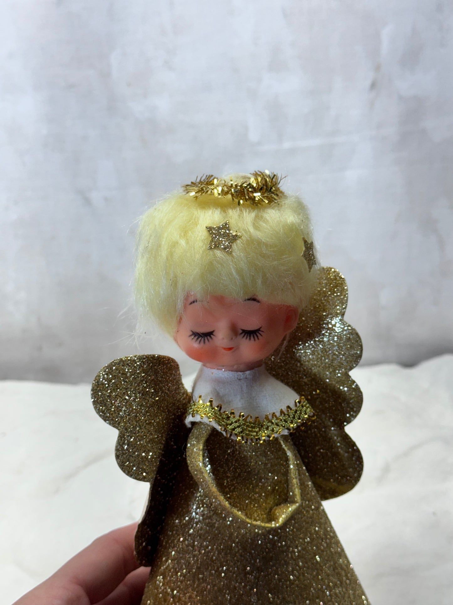 Japan Cardboard Glitter Angel Vintage Tree Topper #2080