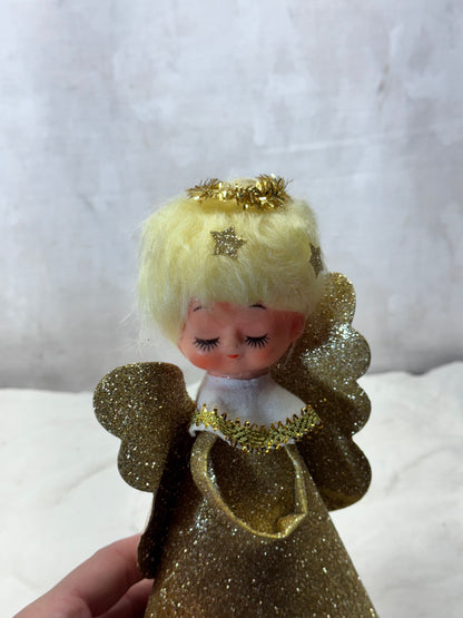Japan Cardboard Glitter Angel Vintage Tree Topper #2080