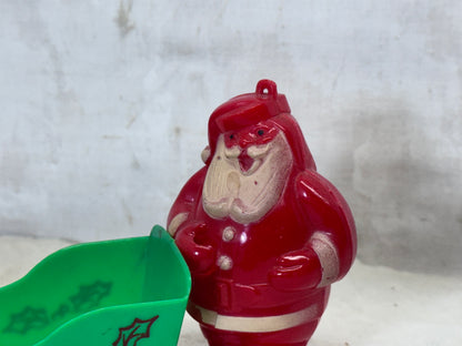 Santa Sleigh Hard Plastic Candy Holder Ornament #1749