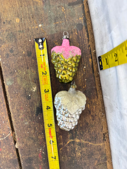 Pair of Grape Christmas Ornaments Vintage #1691