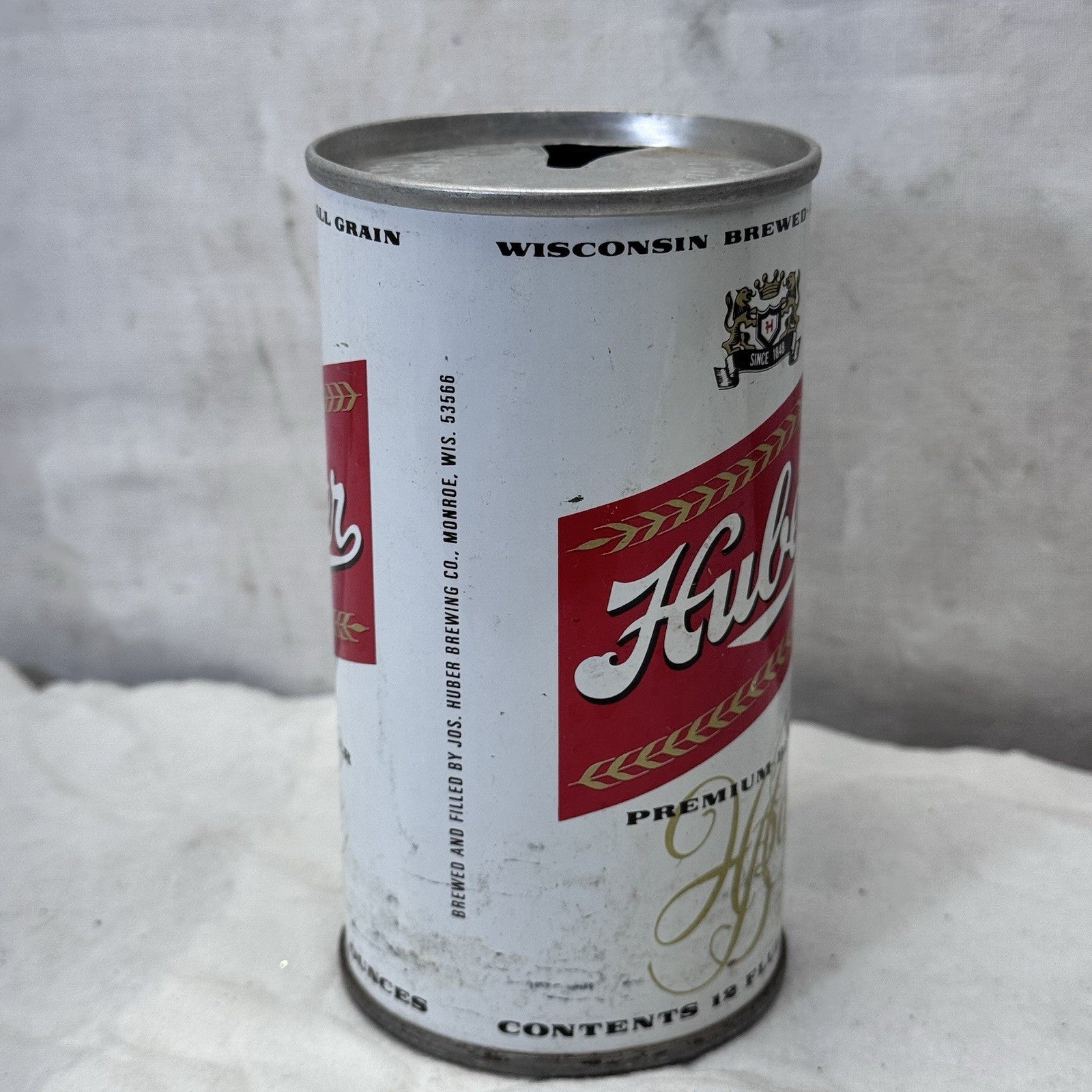 Huber Premium Beer Wisconsin Brewed Vintage Can Empty