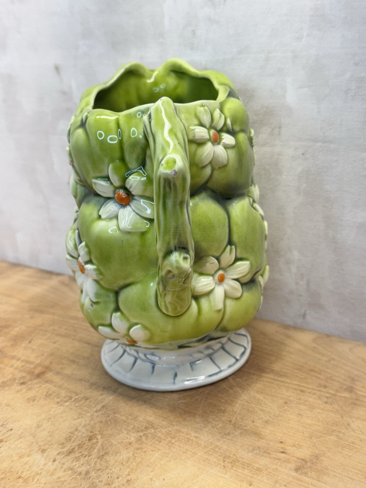 Vintage 1967 Inarco Daisy Green Pitcher #1477