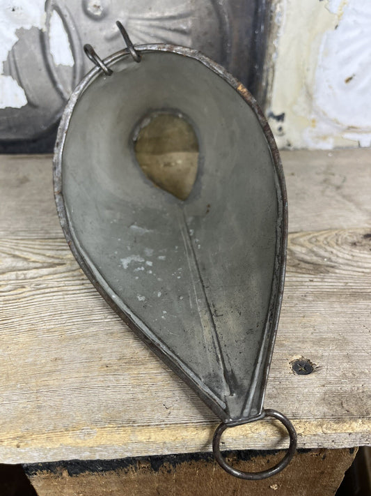 Antique Vintage Metal Funnel Sifter Strainer Unique Shape,kitchen 8 1/2” -4 3/4”