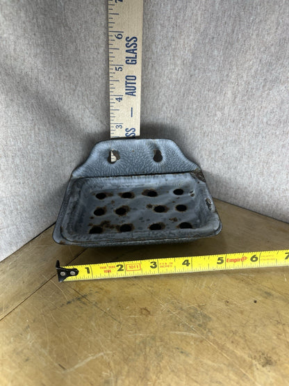 Grey Enamel Soap Dish W/Patina