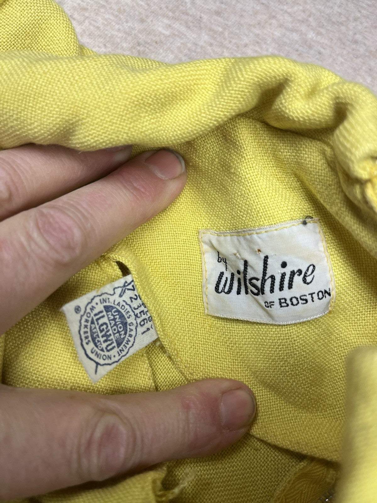 1960s Women’s Wilshire Yellow Cotton S Sleeve Dress