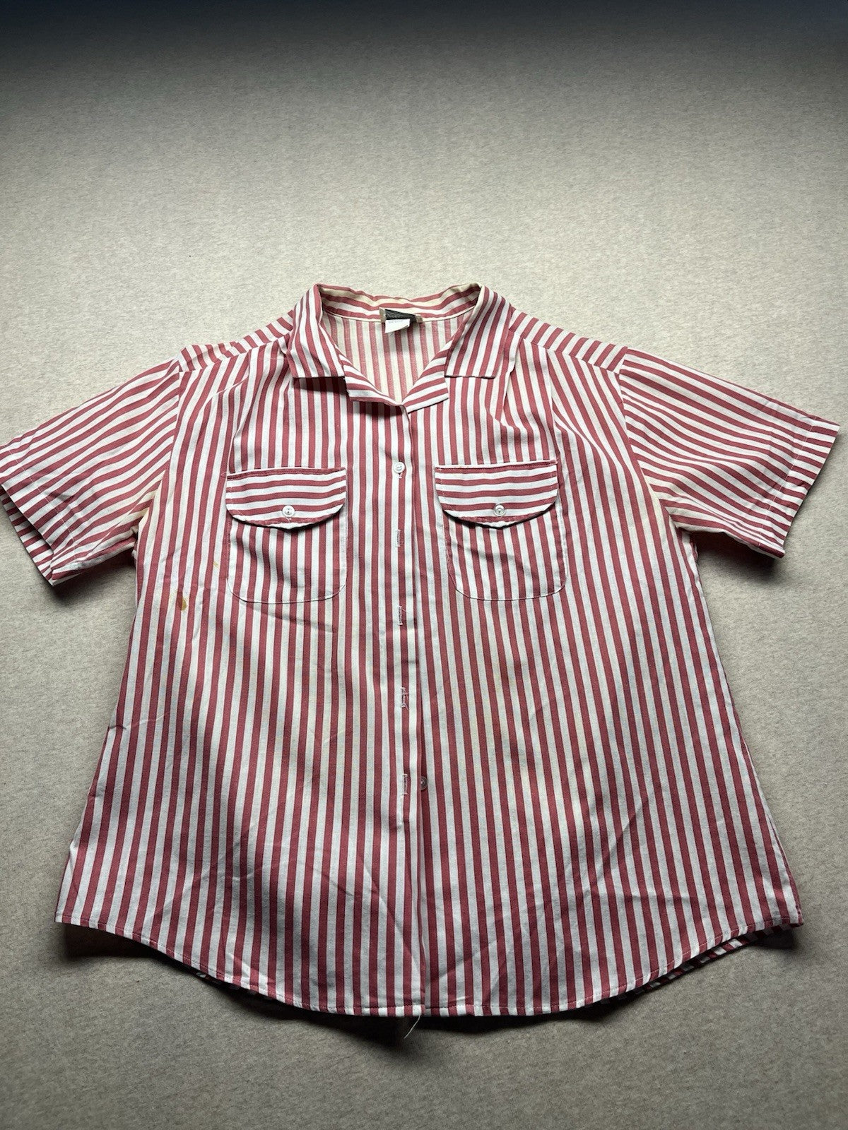1970s, 80s Women’s Red Striped Cotton S Sleeve Alecia Shirt