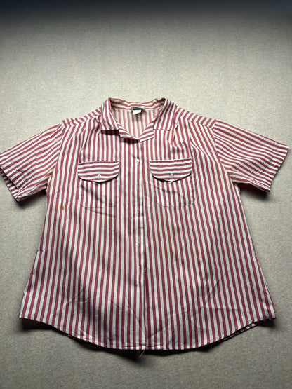 1970s, 80s Women’s Red Striped Cotton S Sleeve Alecia Shirt