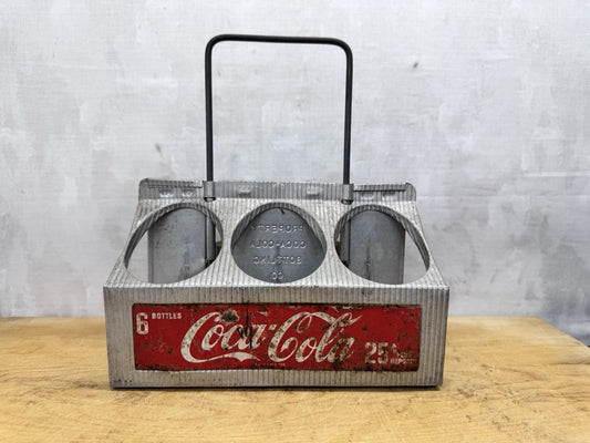 Coca Cola Metal Tin Carrier Vintage #1098