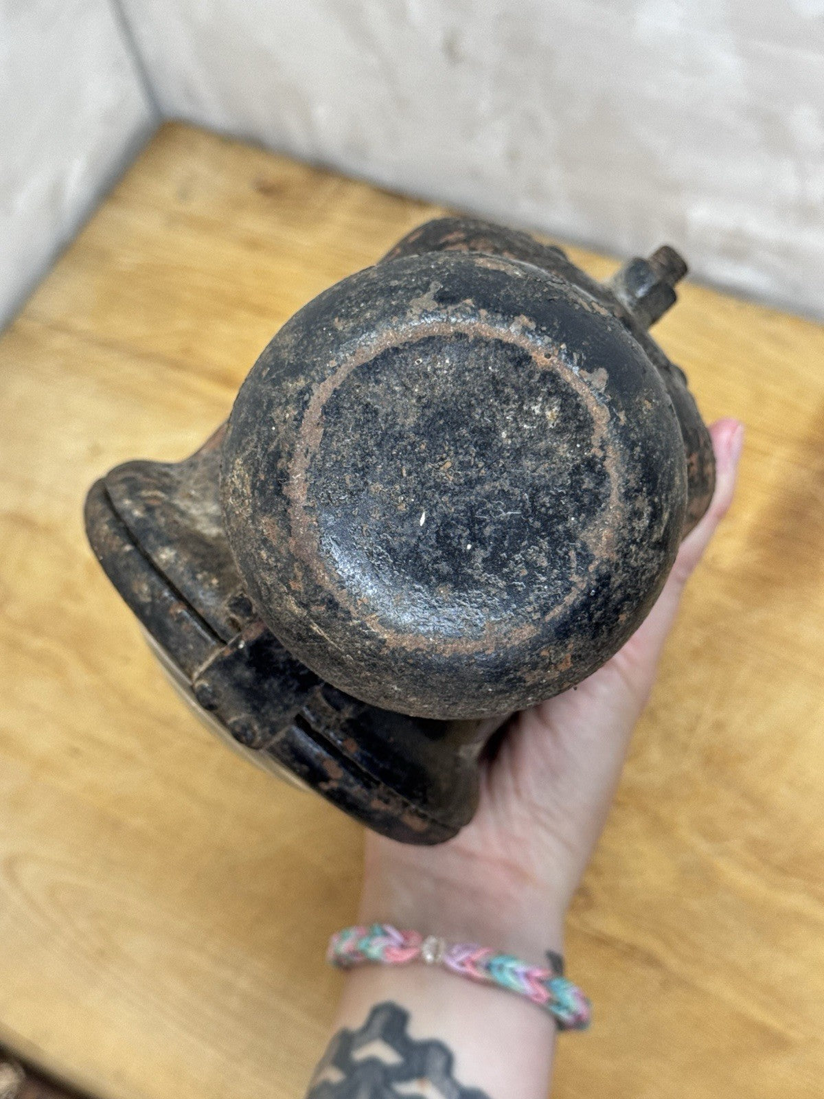 Antique Model T Kerosene Lamp Headlight Intact Glass #1197