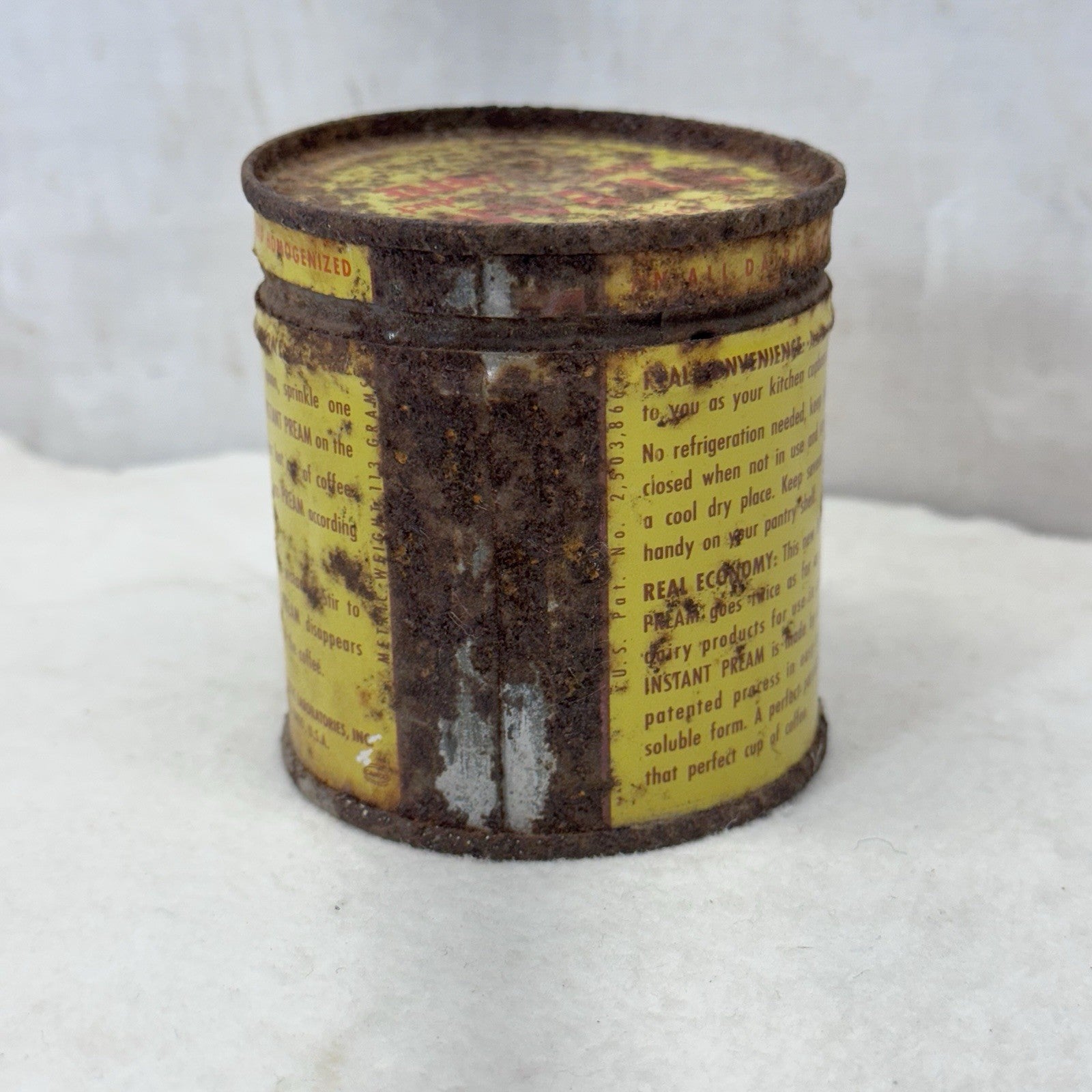 Pream Coffee Creamer Small Tin Can Vintage Rustic