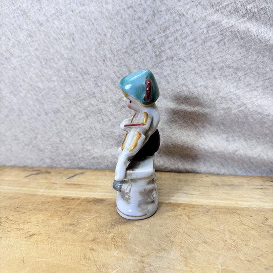 Boy Playing Violin Figurine Vintage Occupied Japan