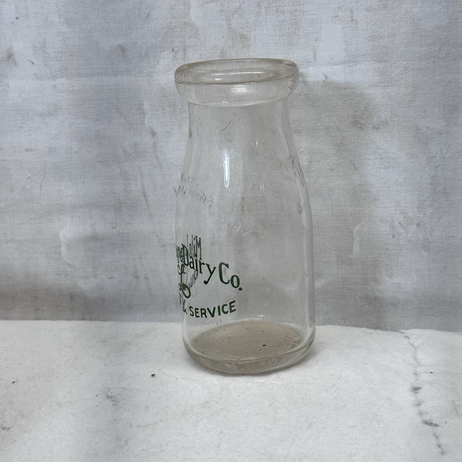 Milo Lange Dairy Co. Milk Glass Bottle Vintage 