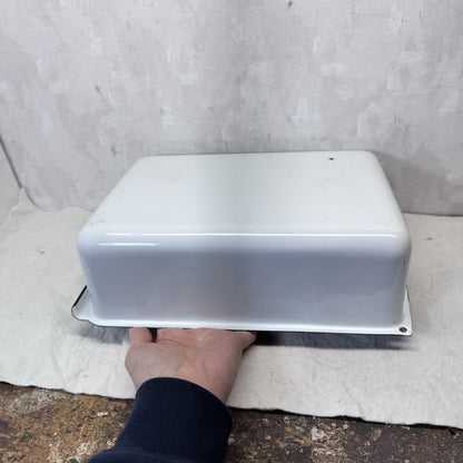 Black And White Enamelware Container Tray Storage Vintage