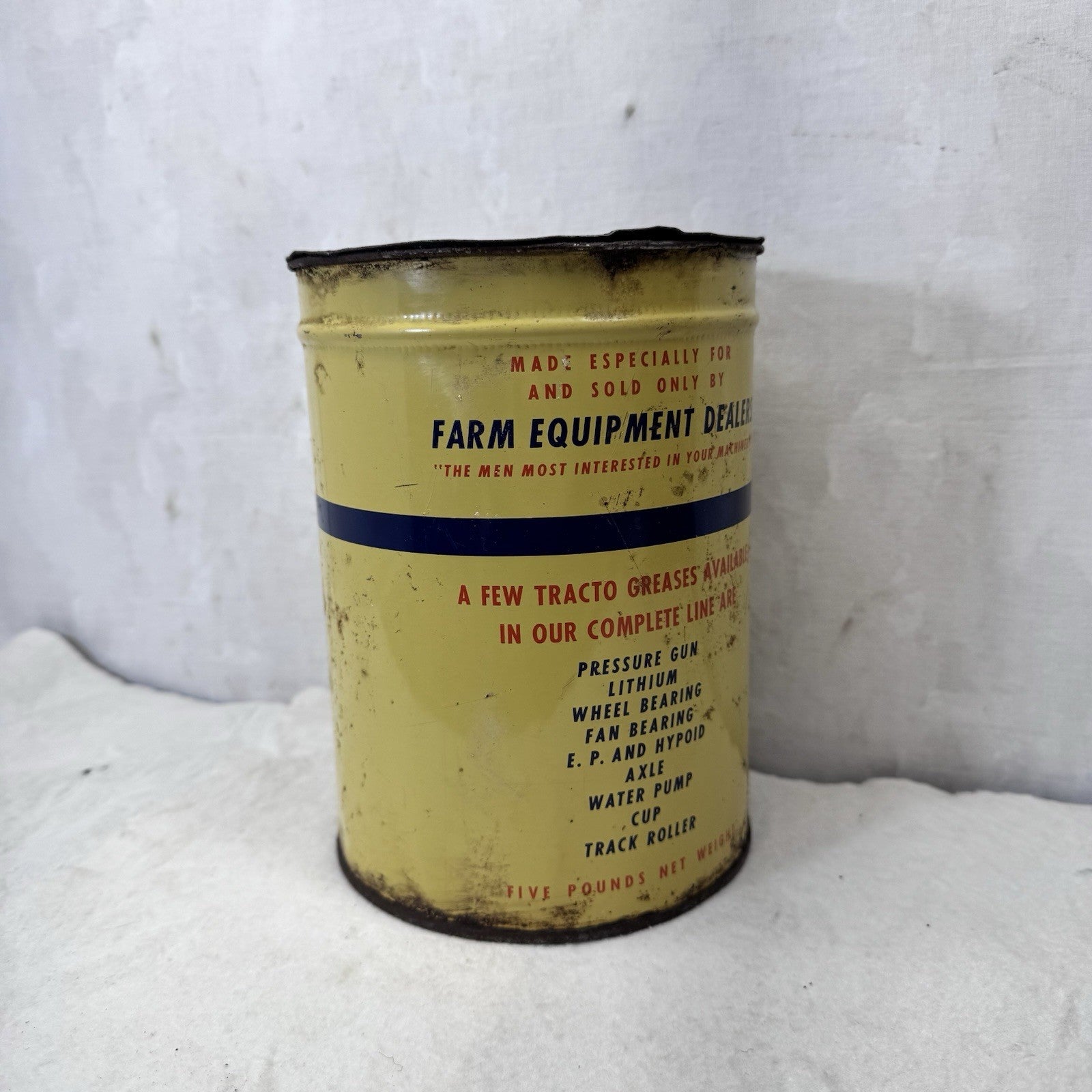Tracto Grease Tin Can Vintage 