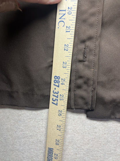 1960s, 70s Women’s L Sleeve Brown Nylon Ruffled Top