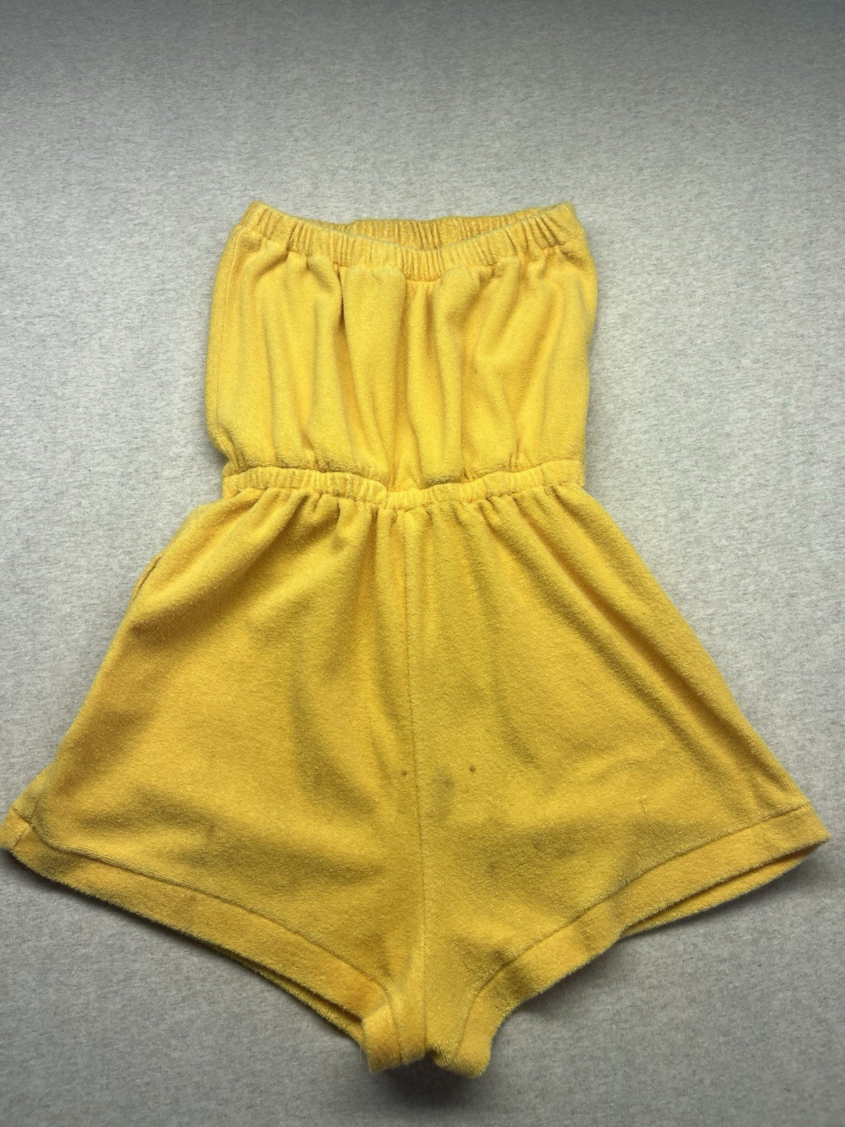 1970-80s Women’s Yellow Terry Cloth Romper 