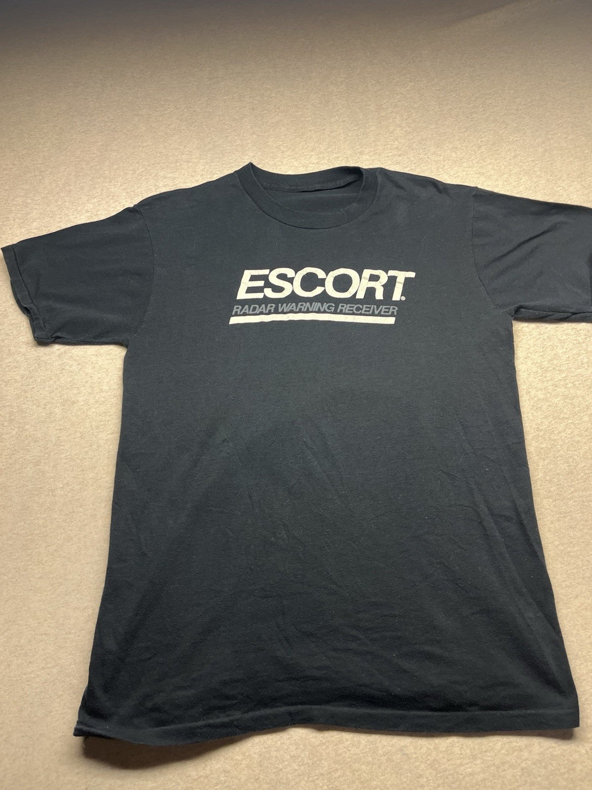1980s Unisex Black Knit Escort Tshirt