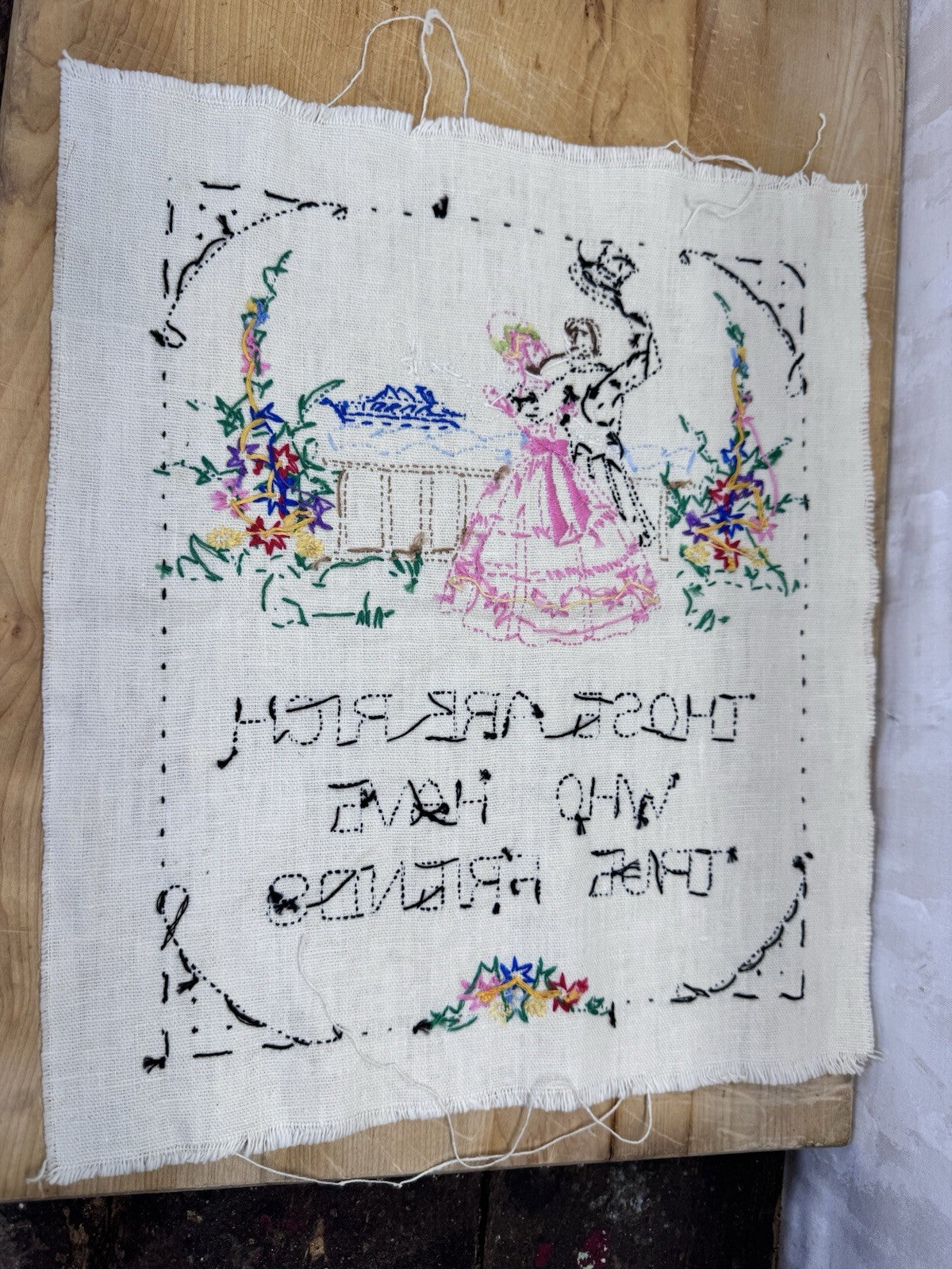 antique cross stitch Sampler #1169