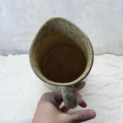 Stoneware Spongeware Pottery Pitcher Vintage