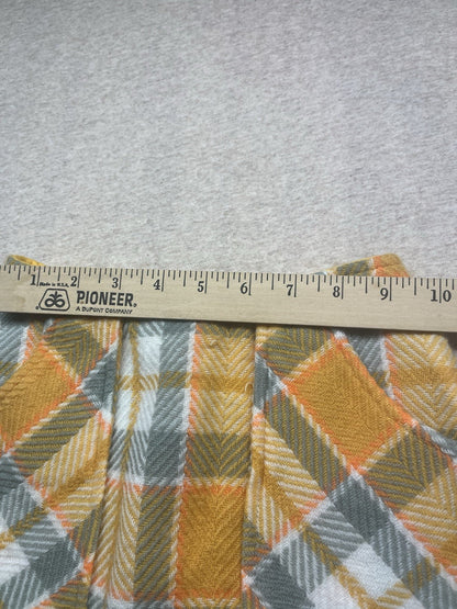 1950s, 60s Youth Girls Gold Plaid Skirt W/pockets