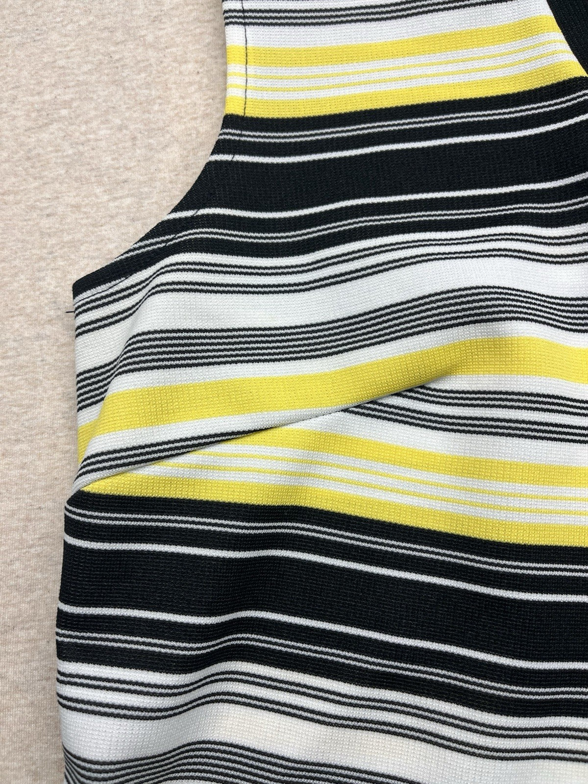 1960s Women’s Knit Striped V-Neck Sleeveless Shirt