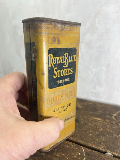 Royal Blue Stores Allspice Tin Vintage 
