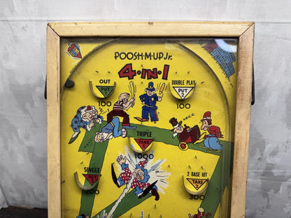 Antique Poosh-M-Up Jr. Baseball Tabletop Pinball 4 in 1 Game 1920-30s #1016