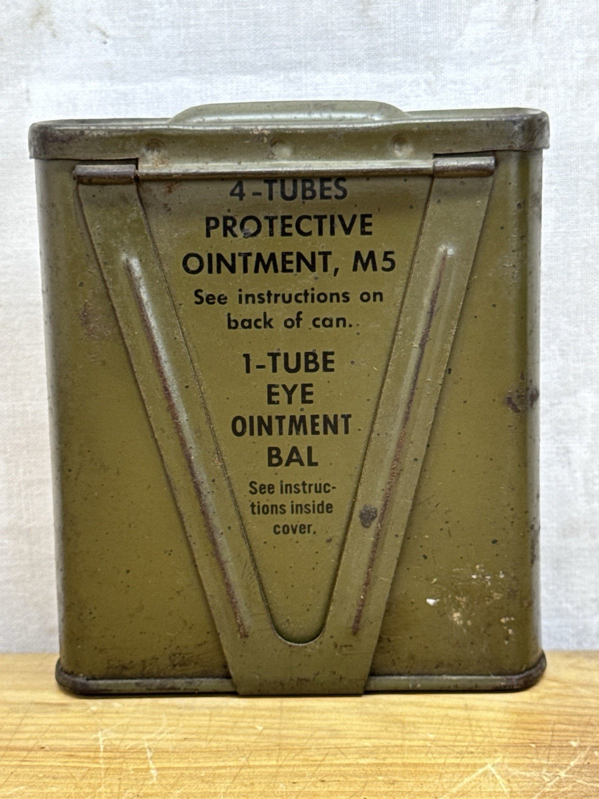 WWII Medical Metal Tin Green Vintage #1201
